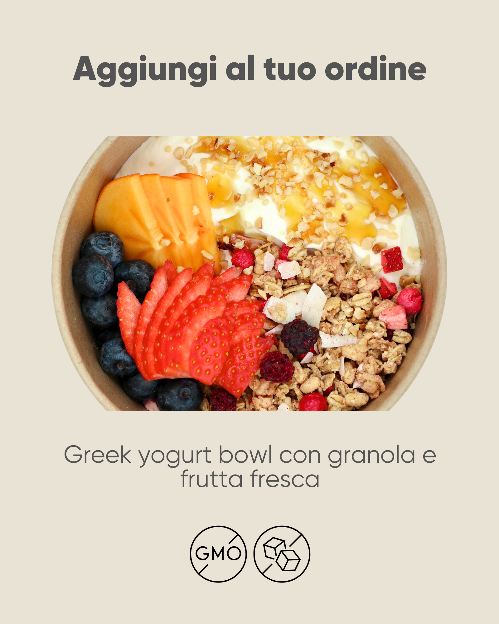 Greek yogurt bowl con granola e frutta fresca