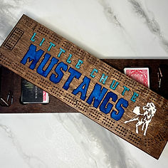 cusstom wooden cribbage board logo personalized