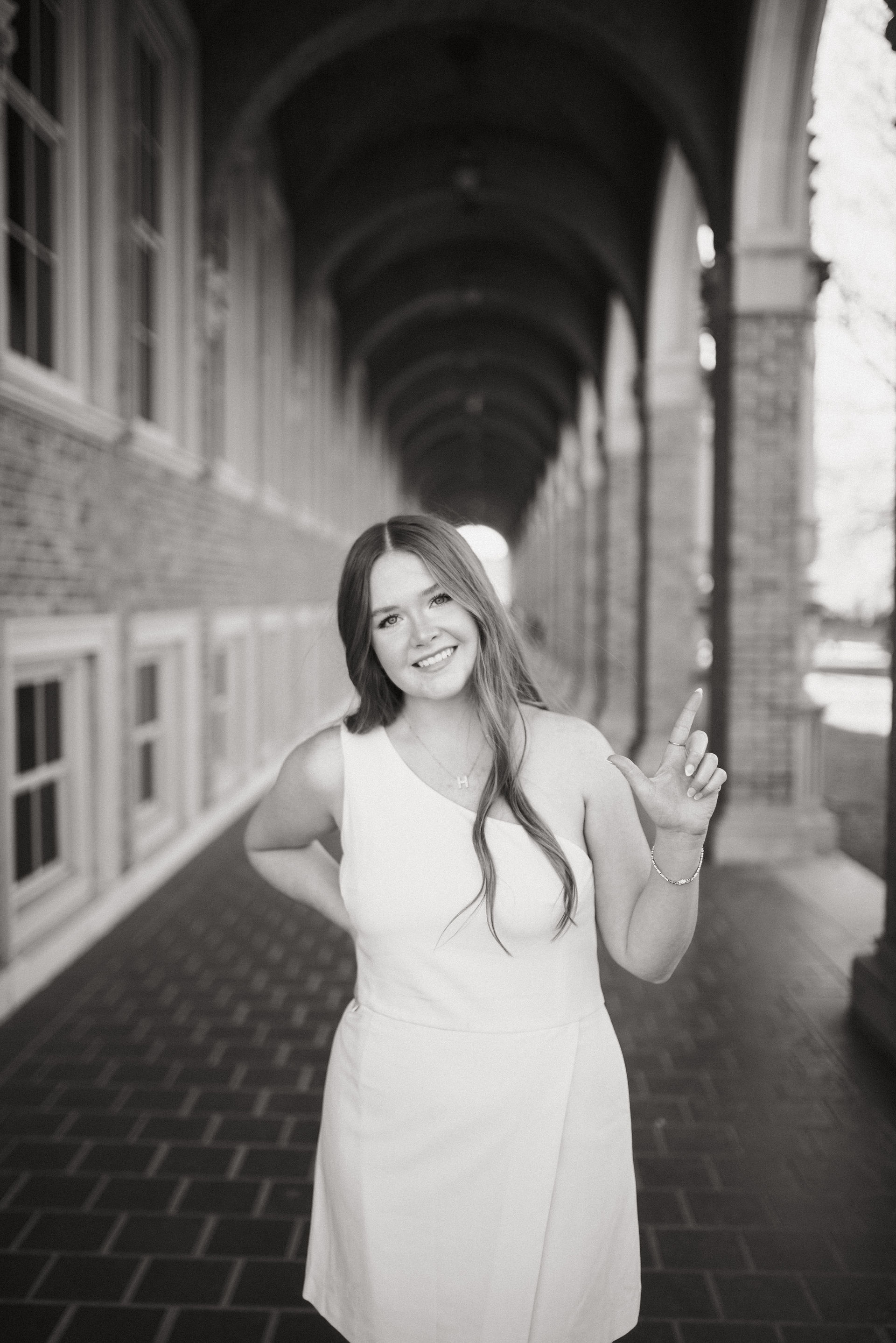 College senior photos at the Texas Tech University arches