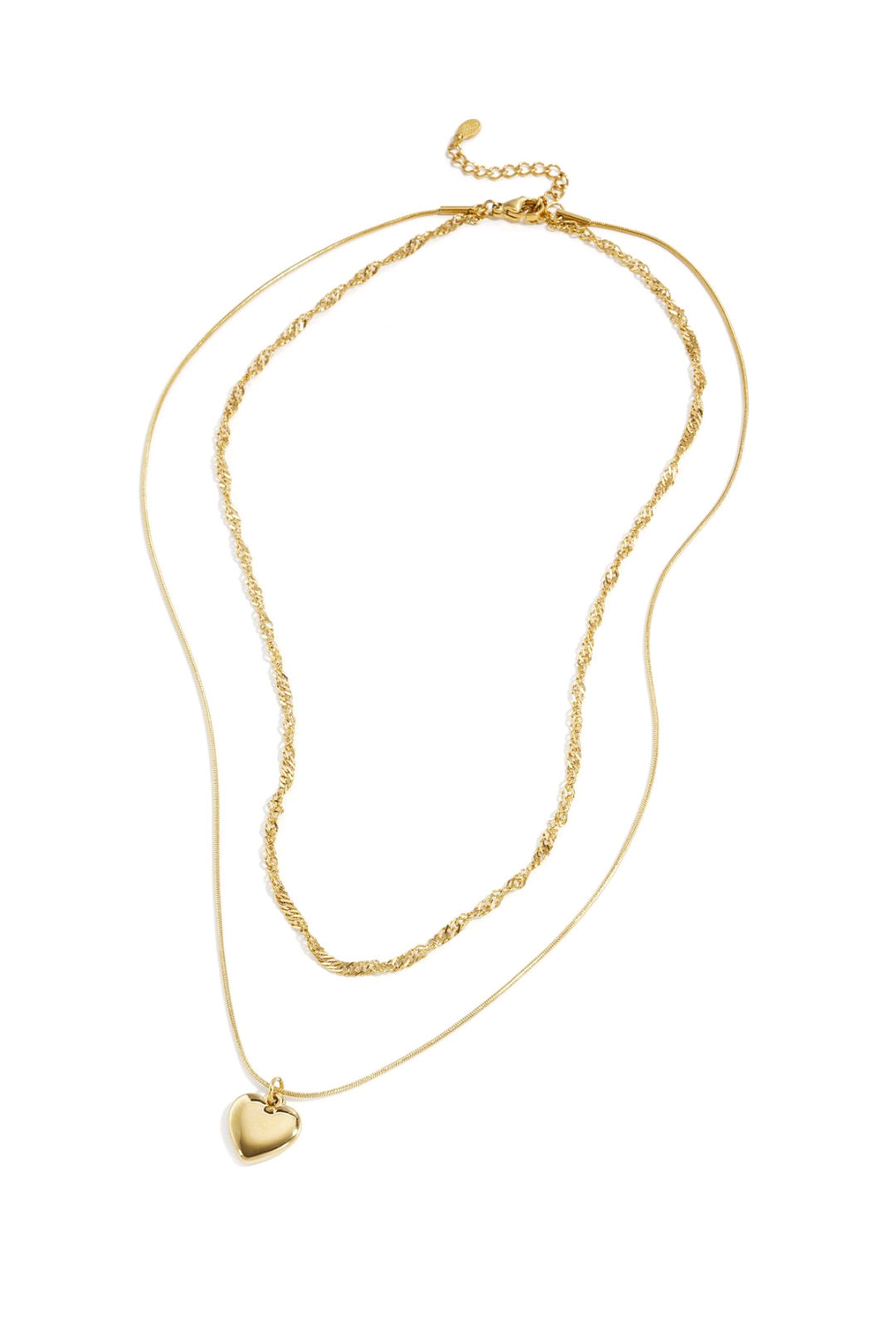 Gelaagde ketting met een hartbedel