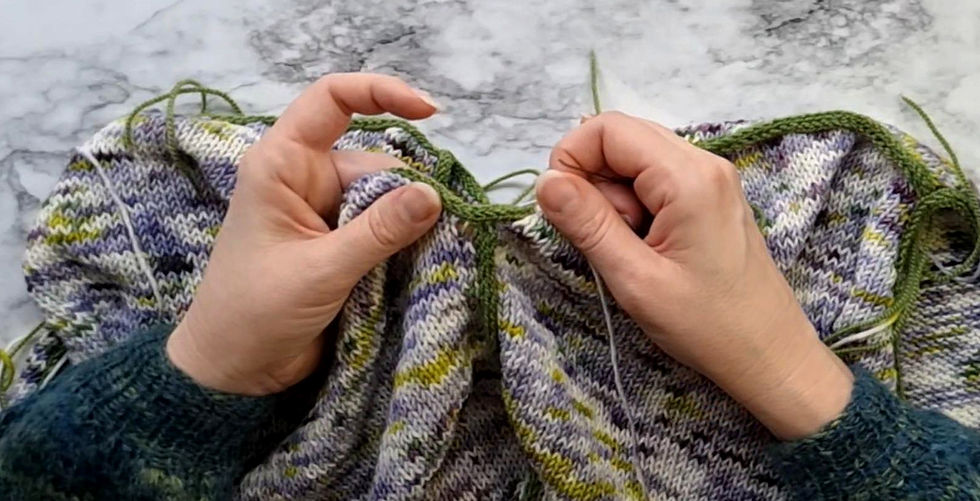 Showing how it looks after the duplicate stitch