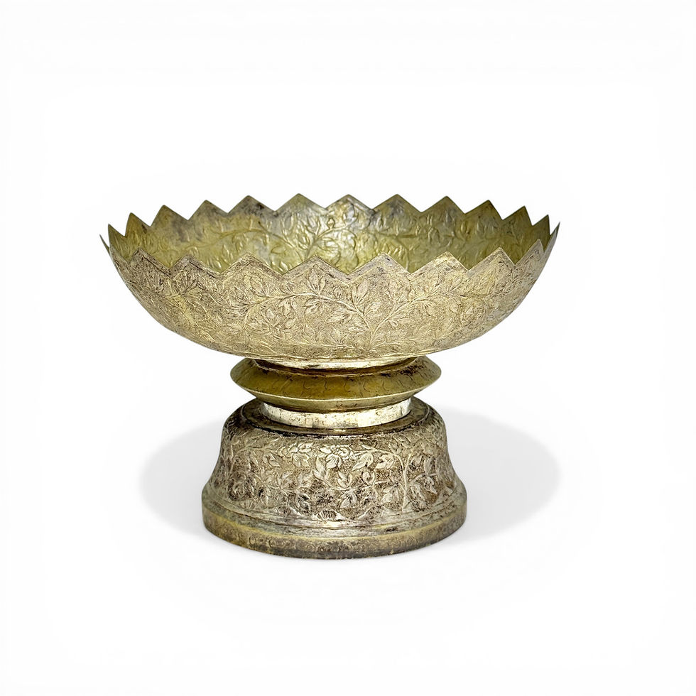 Miniature : Indian Silver Plated Pedestal Centerpiece Bowl