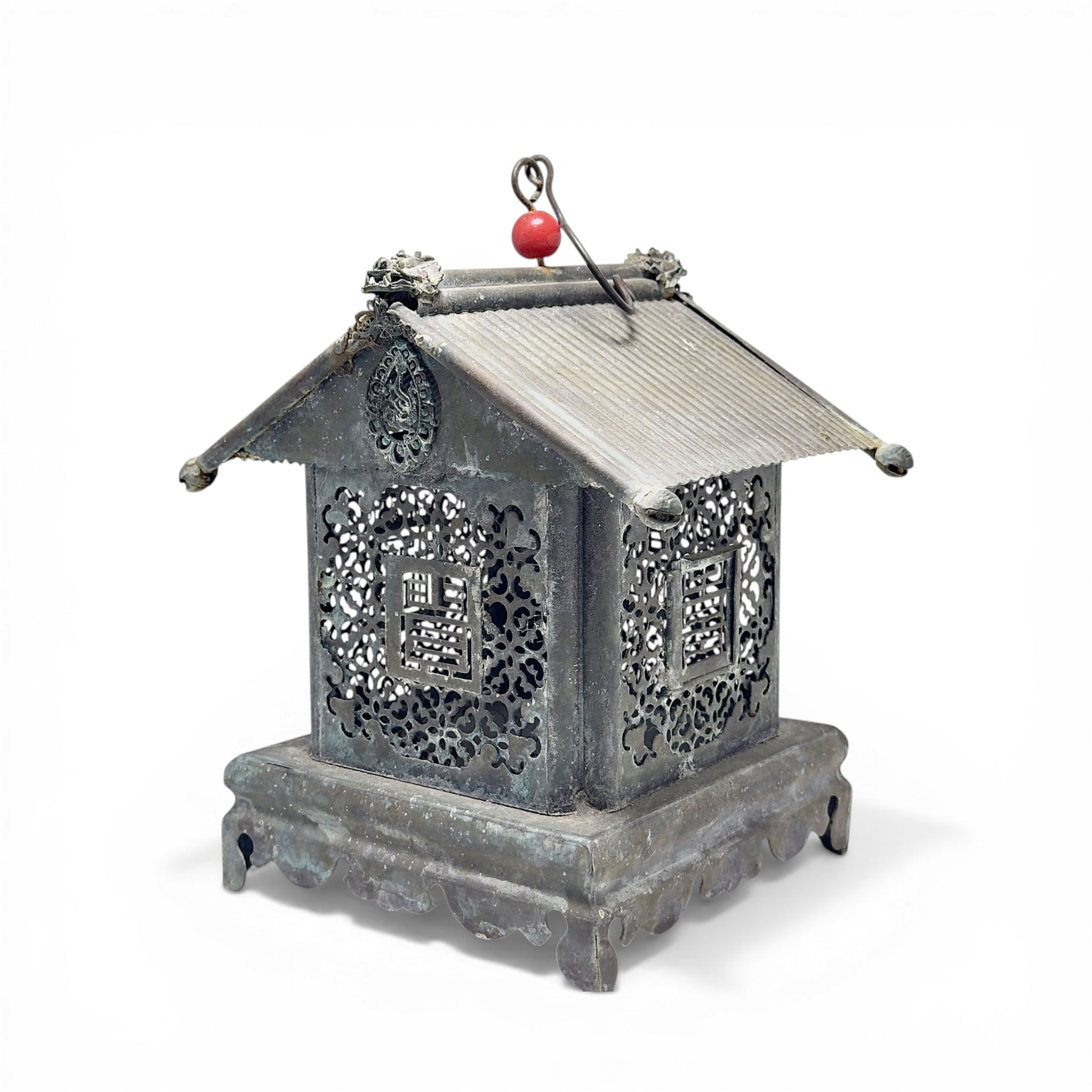 Pair of Chinese Bronze Temple Lanterns