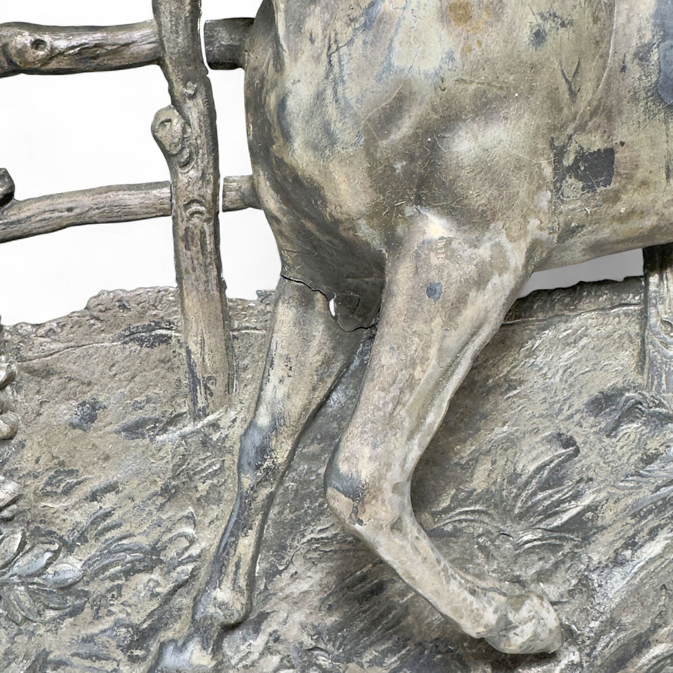 Thumbnail: Antique 19th Century Bronze Horse Wall Mount Sculpture