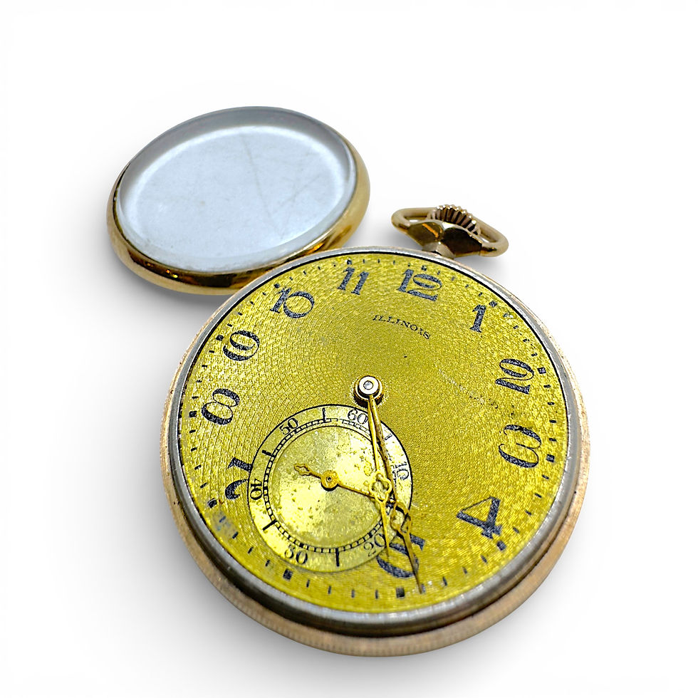 Miniatura: Vintage Illinois 10k Gold Filled Pocket Watch 21 Jewels 44mm
