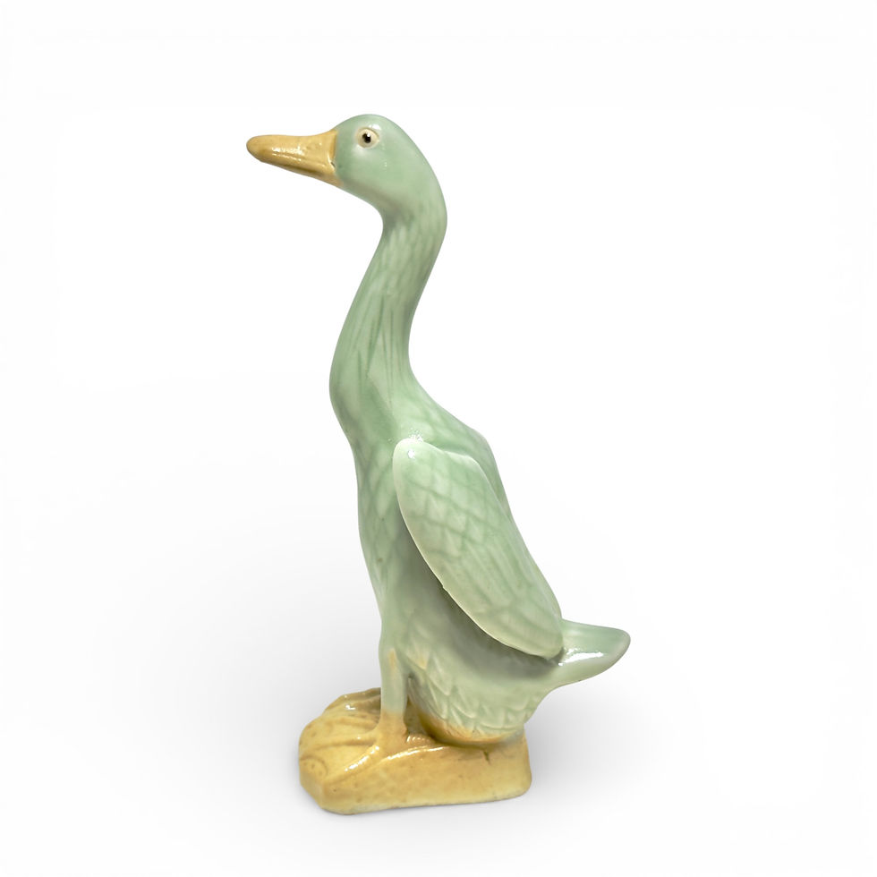 Miniatura: Vintage Chinese Export Porcelain Goose Figurine Stamped Base 16cm