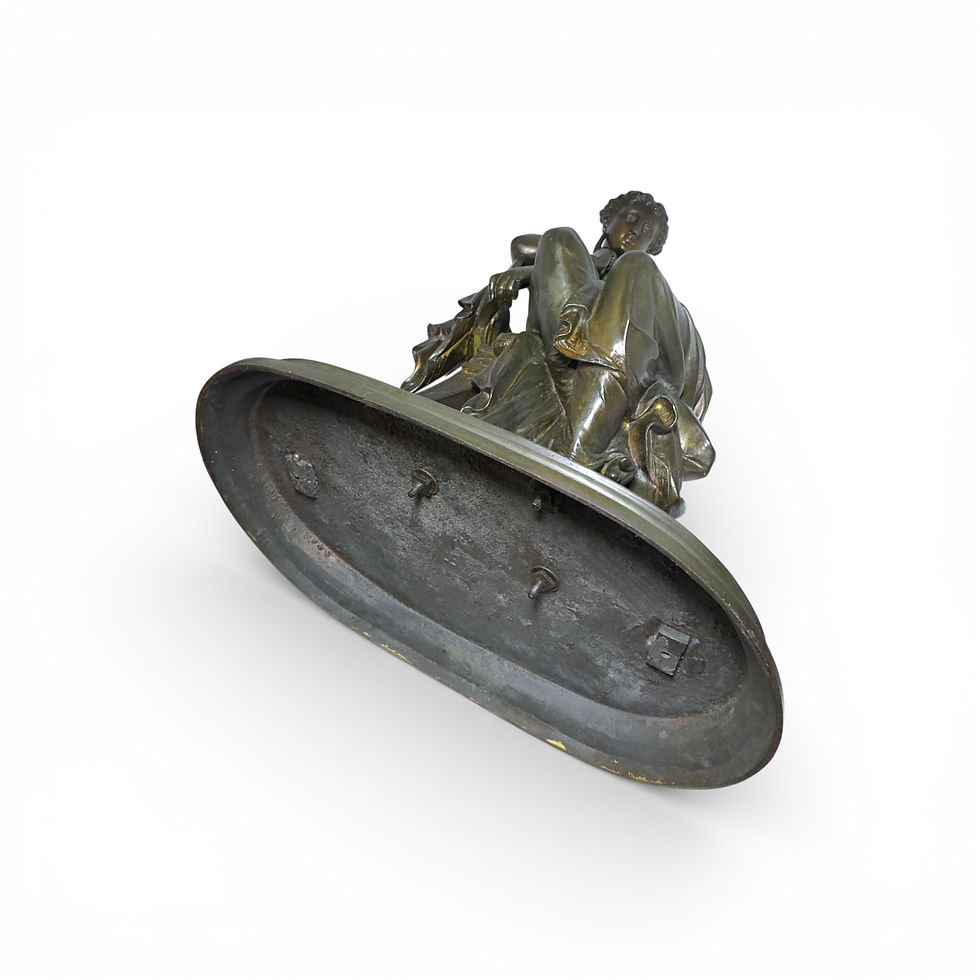 Miniatura: Victorian Spelter Seated Muse Figure Book 41cm