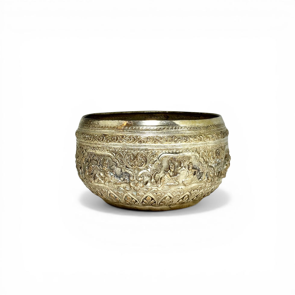 Miniatura: Indian Silver Plated Engraved Bowl