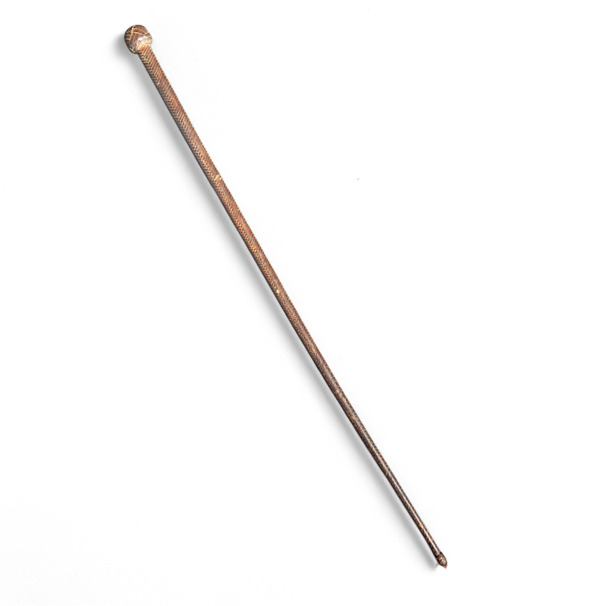 Antique Horse Whip with Plain Leather Weave Collectible
