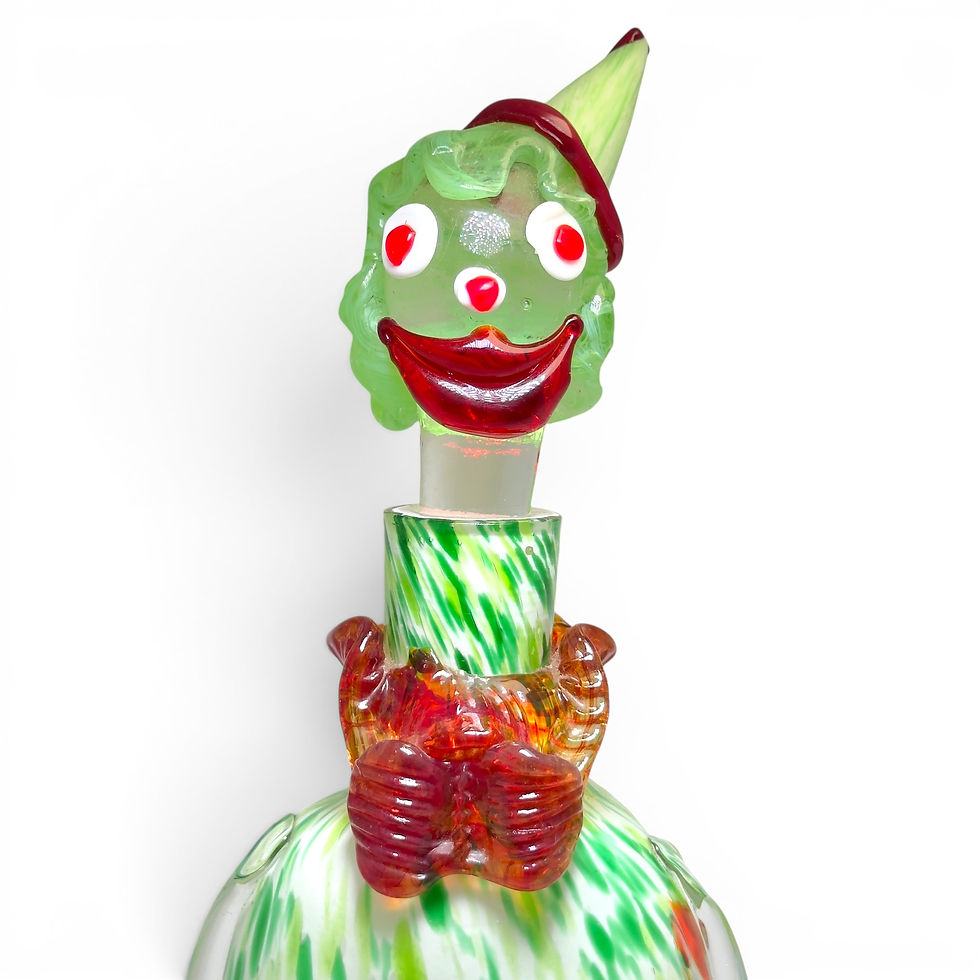 Miniatura: Mid Century Murano Glass Clown Decanter Green Outfit