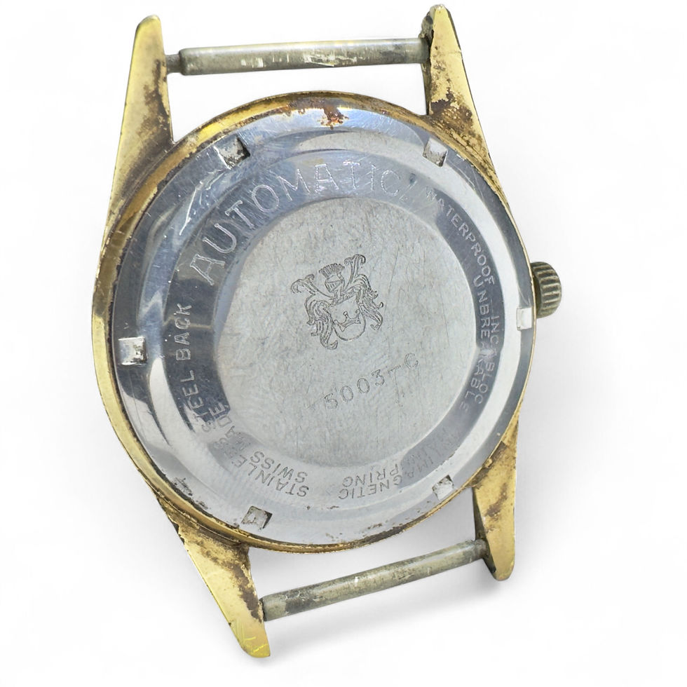 Miniatura: Vintage 1960s Mayfair Prince 25J Incabloc Auto 35mm Gold-Tone Date Watch