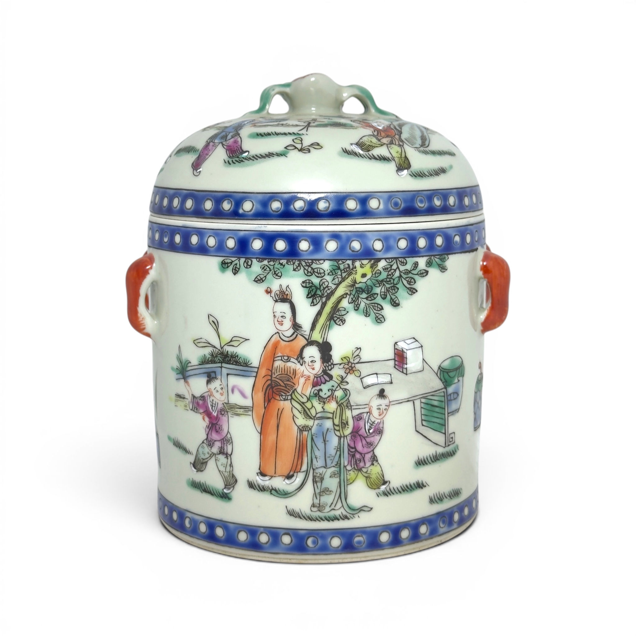 Small Chinese Famille Rose Lidded Jar