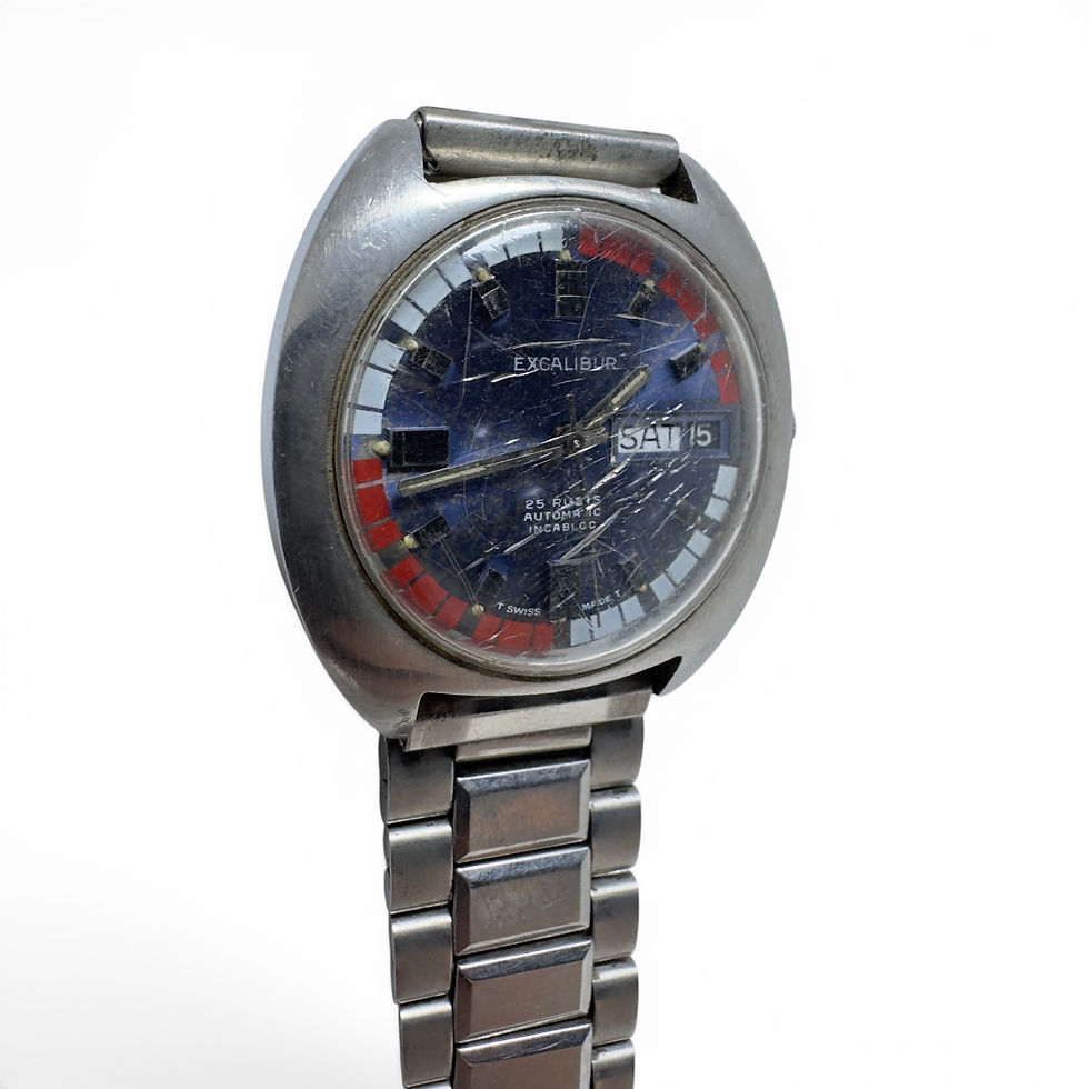 Miniature : Vintage Tony Ryder Excalibur Automatic Blue Dial Watch 35mm