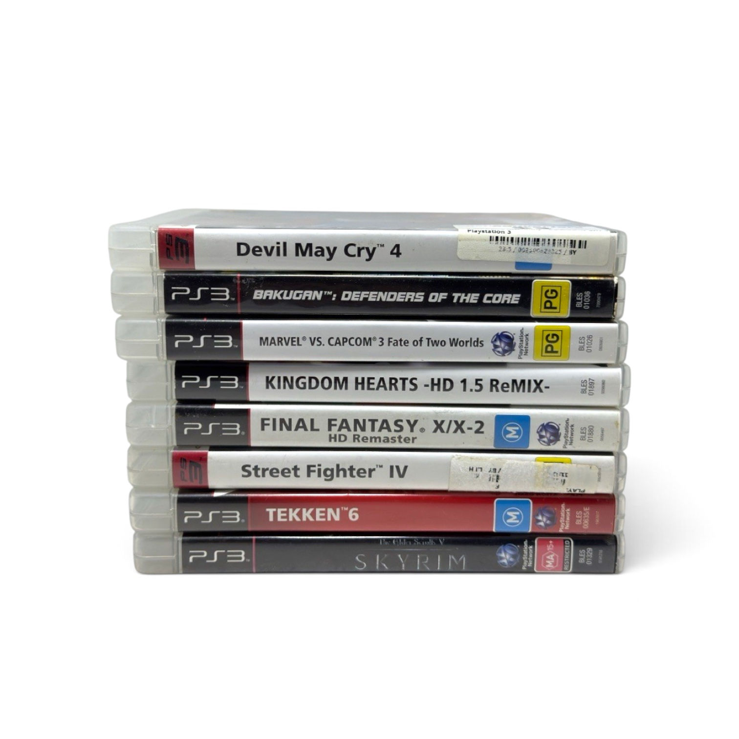 PS3 Games Bundle Skyrim Kingdom Hearts Final Fantasy Street Fighter Tekken DMC4