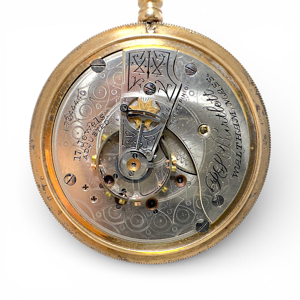 Miniatura: Vintage Waltham Gold Filled Pocket Watch 17 Jewels 57mm