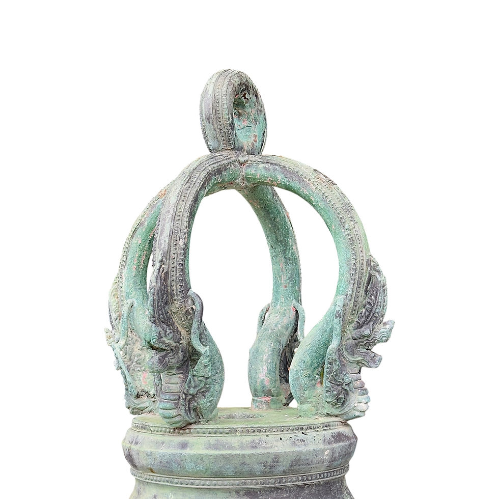 Miniatura: 20th Century Indian Brass Temple Bell Dragon Handle