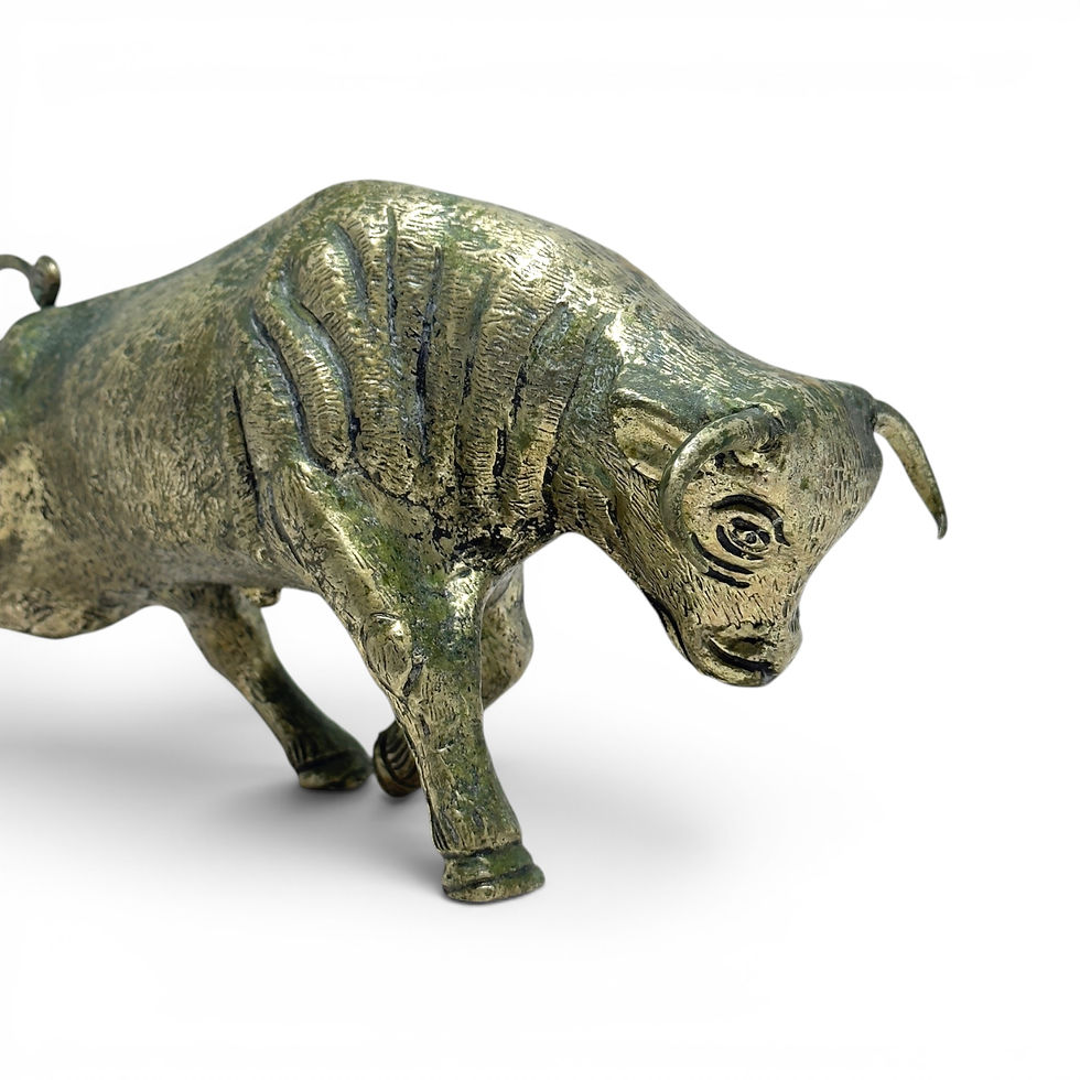Thumbnail: Vintage Chromed Brass Bull Sculpture 21cm