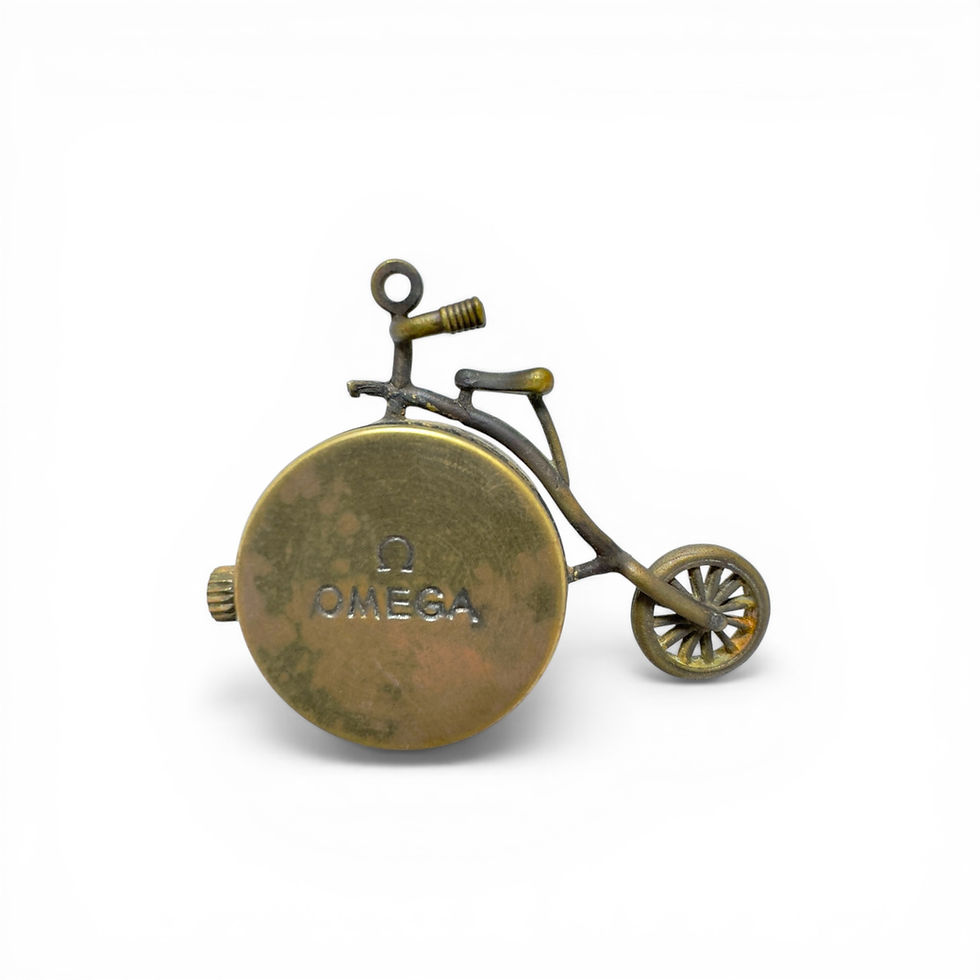 Miniatura: 1882 Omega Style Brass Bicycle Pendant Pocket Watch 24mm