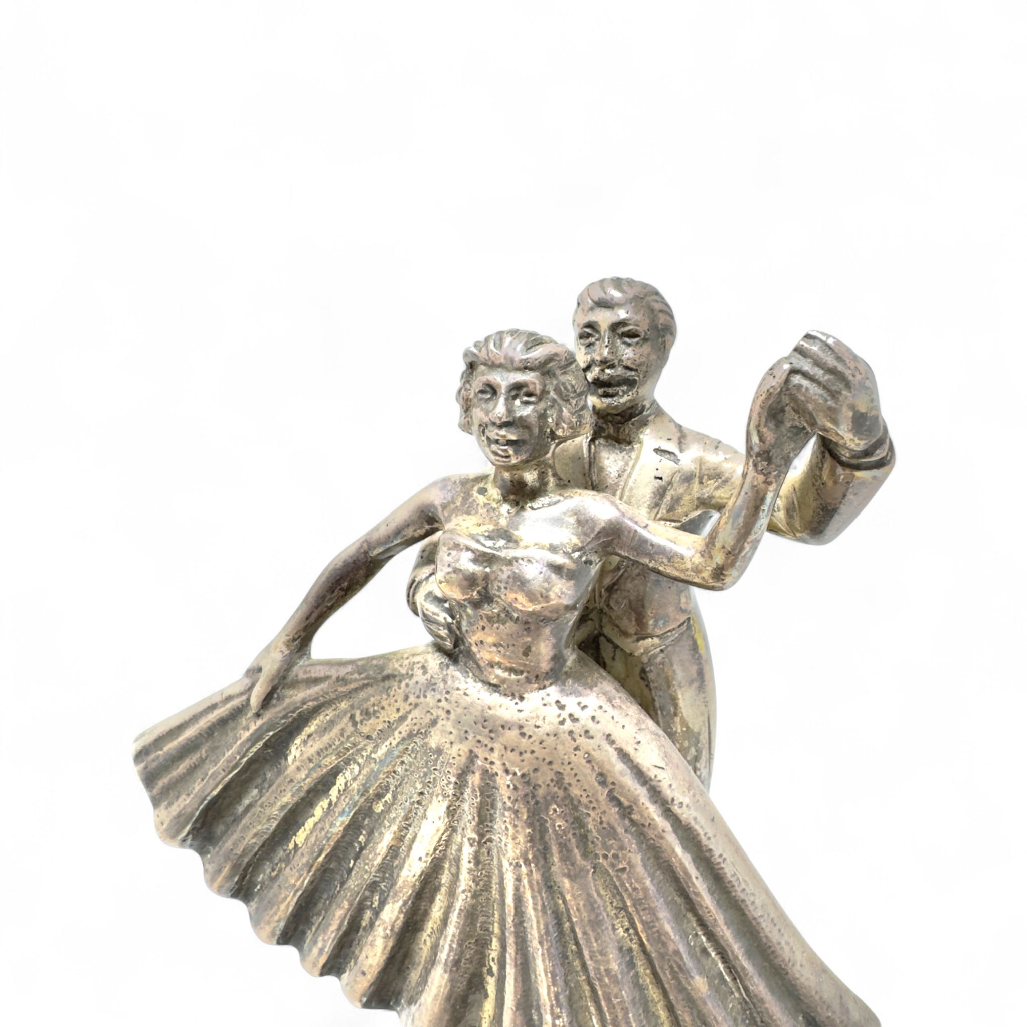 Vintage Silver Plated Dancing Couple Bakelite Base