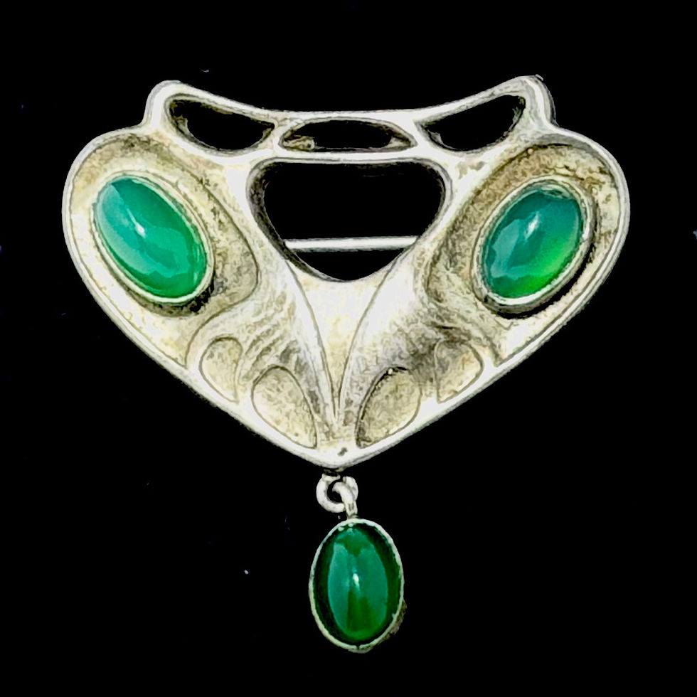 Rare Silver Brooch by Georg Kleeman Jugendstil for Theodore Fahrner
