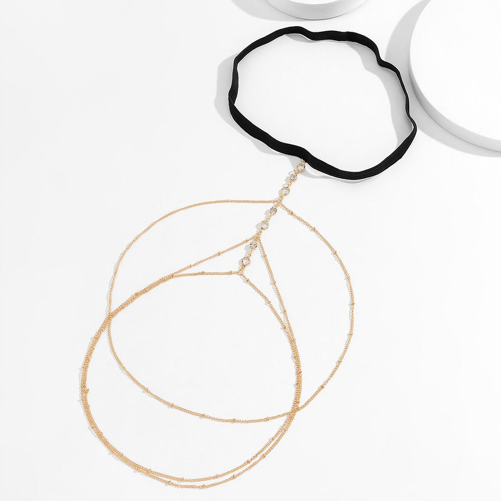 Thumbnail: Boho Elastic Band Crystal Leg Thigh Chain for Women Summer Beach Sexy Tassel Mul