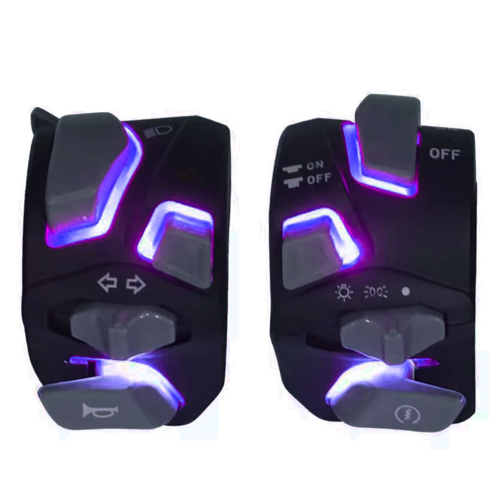 Thumbnail: Motorcycle Control Switch with Purple LED Midori Motor
