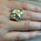 Thumbnail: Statement Silver gold opal Citrine sculptured Ring