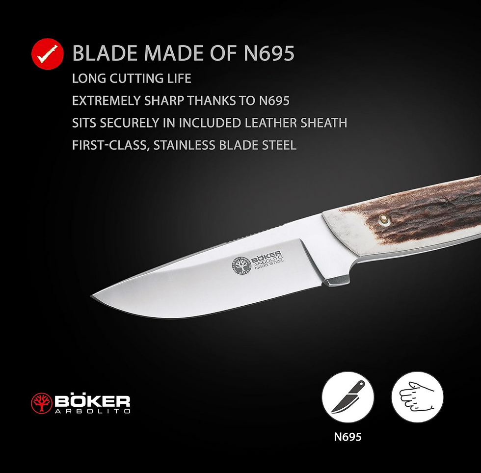 Thumbnail: Boker 02BA319H Arbolito Stag Hunter Knife,Black