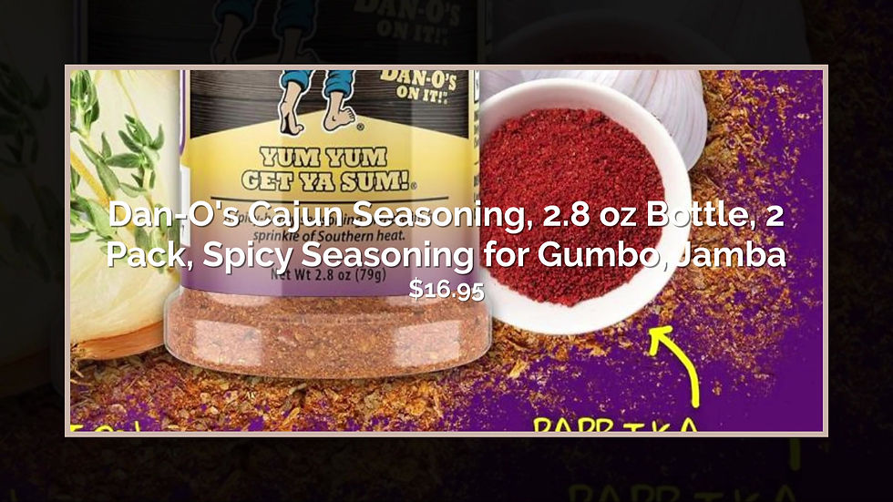 Thumbnail: Dan-O's Cajun Seasoning, 2.8 oz Bottle, 2 Pack, Spicy Seasoning for Gumbo, Jamba