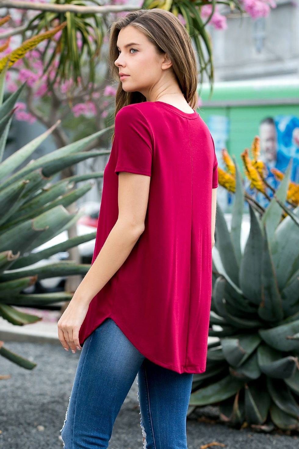 Thumbnail: Short Sleeved Round Neck Boyfriend Tunic