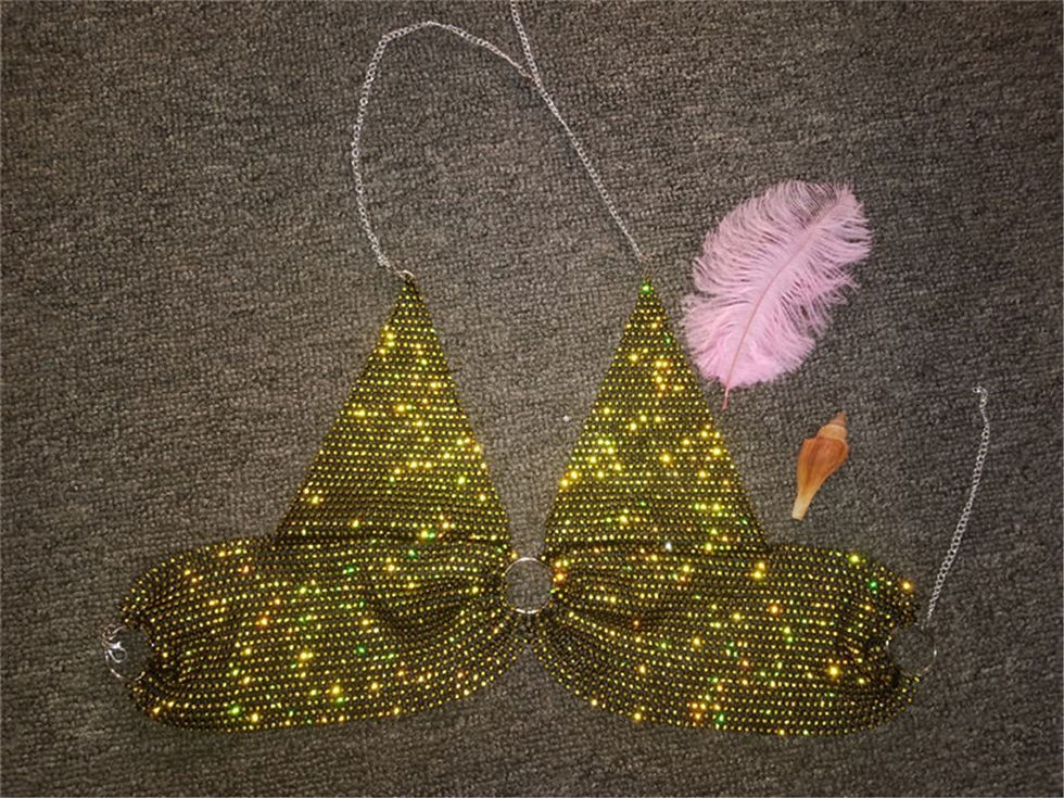 Miniatura: Beach Wear Pearl Brassiere String Bikini Tops