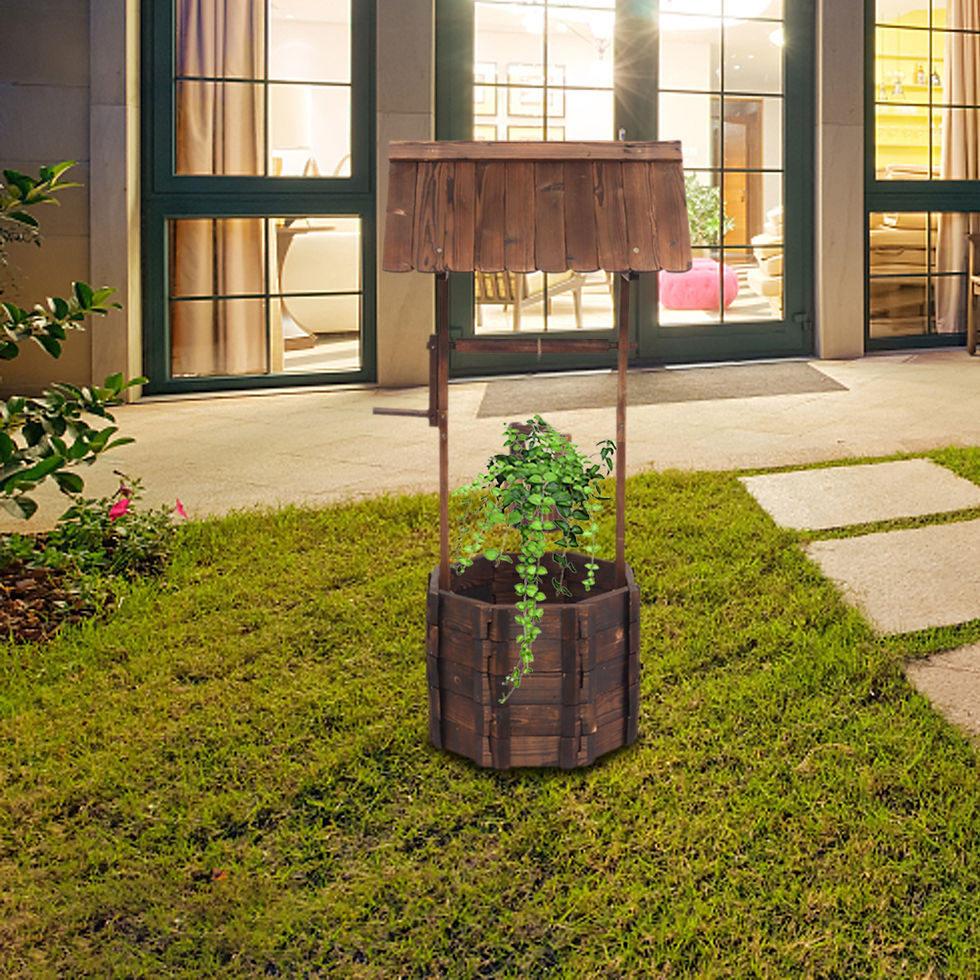 Miniatura: Outdoor Reinforced Anticorrosive Wooden Wishing Well Flowerpot