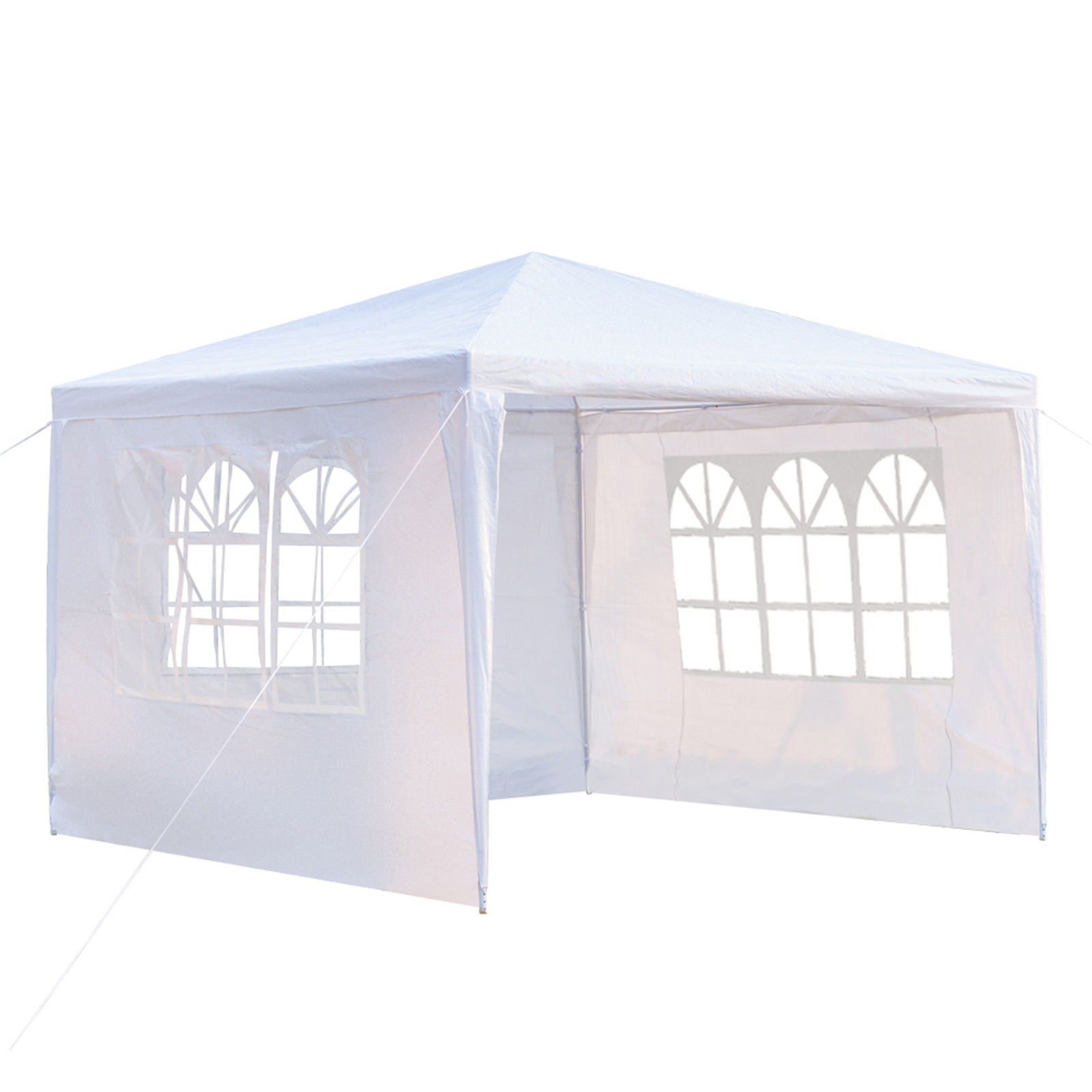 39" X 39" Three Sides Waterproof Tent with Spiral Tubes White