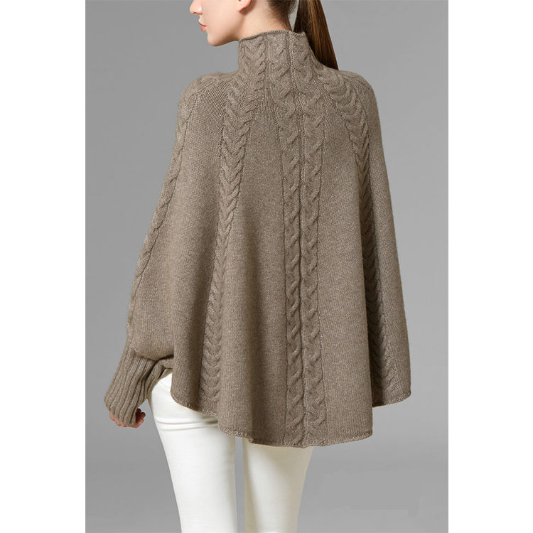 Thumbnail: Women's Custom Poncho Cashmere Sweaters