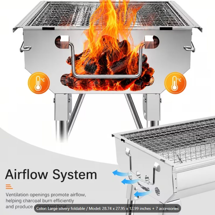 Miniatura: Charcoal Grill for Tailgate Parties, Patio, Beach Barbecues, Backyard Gatherings