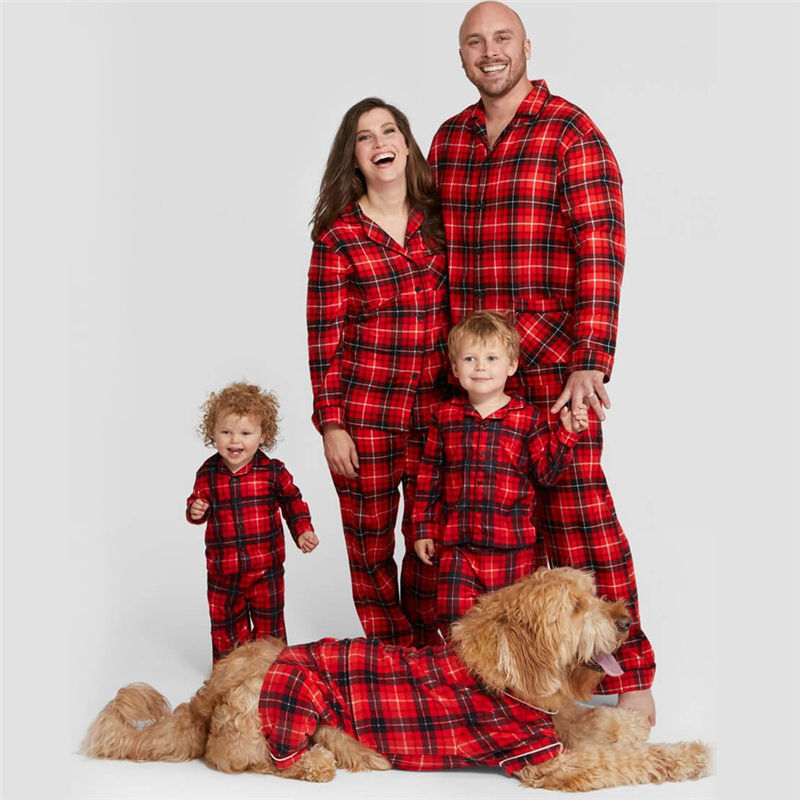 Thumbnail: 2 Custom Pajama Set Pure Cotton Dog Christmas Pj Family