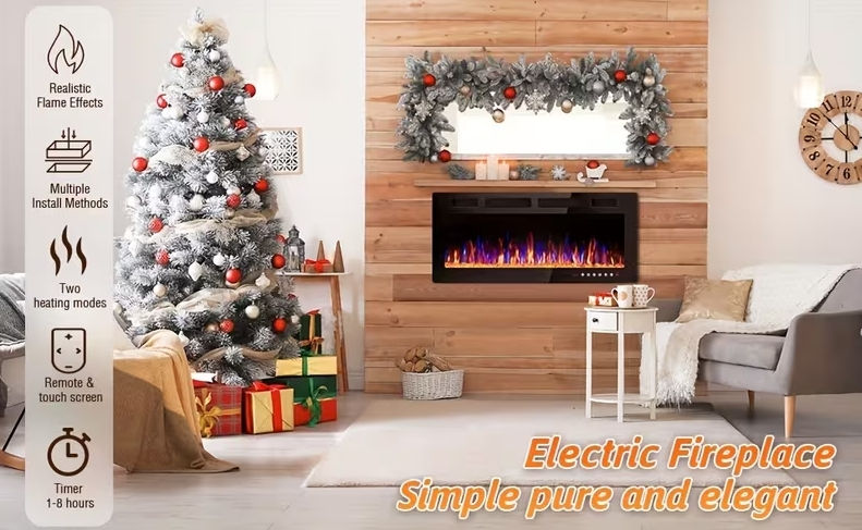 Miniatura: Vitesse 72" Ultra Thin Electric Fireplace-Narrow Bezel Linear Fireplace Heater