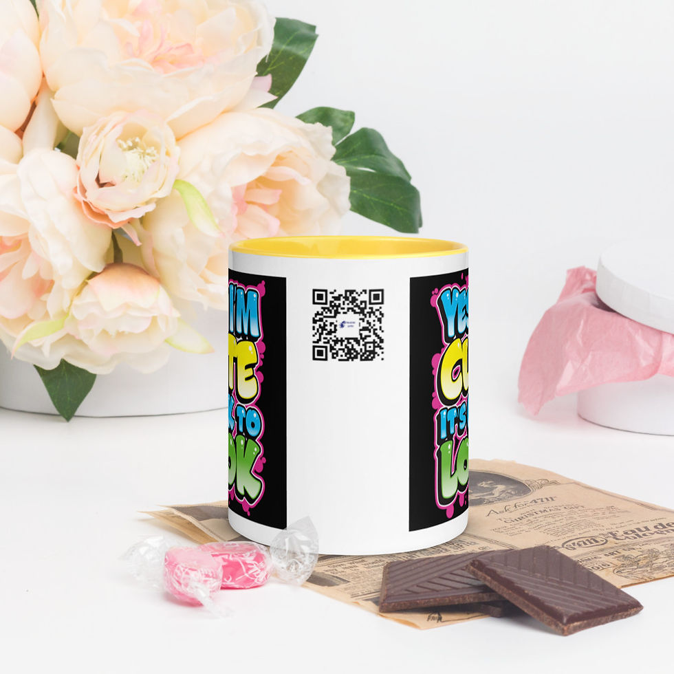 Miniatura: Yes I'm Cute It's OK To Look Coffee Mug with Color Inside
