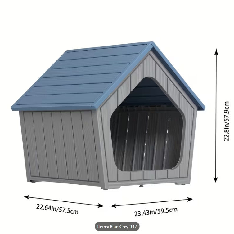 Thumbnail: Dog House Outdoor Indoor for Medium Large Dogs, Sturdy Plastic, Elevated Floor