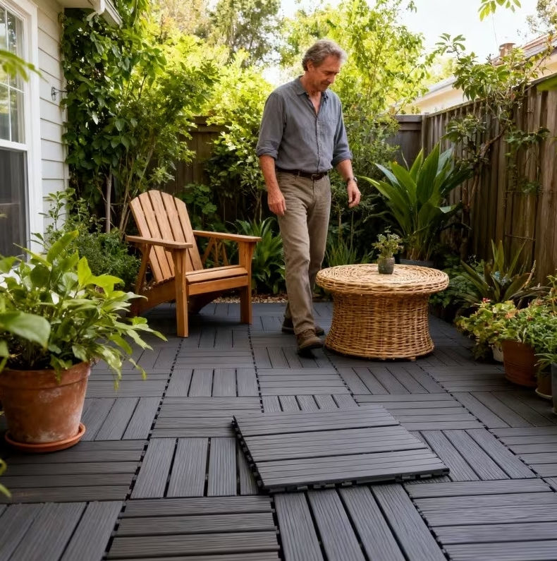 Miniatura: 22PC Plastic Interlocking Decking Tiles 12" x 12" Use Indoor or Outdoor