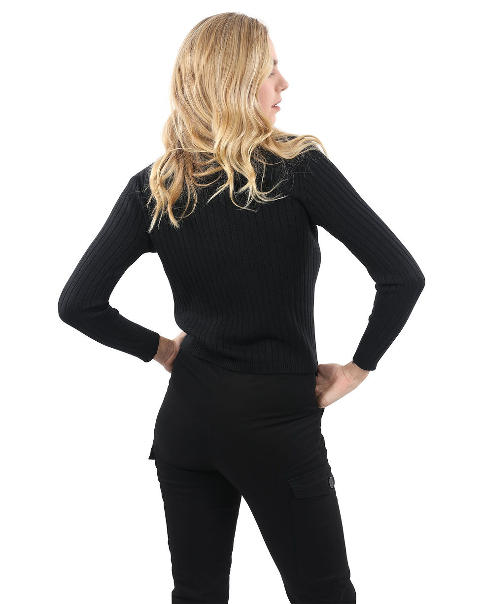 Thumbnail: Roxbury Ribbed Turtleneck Sweater - Black