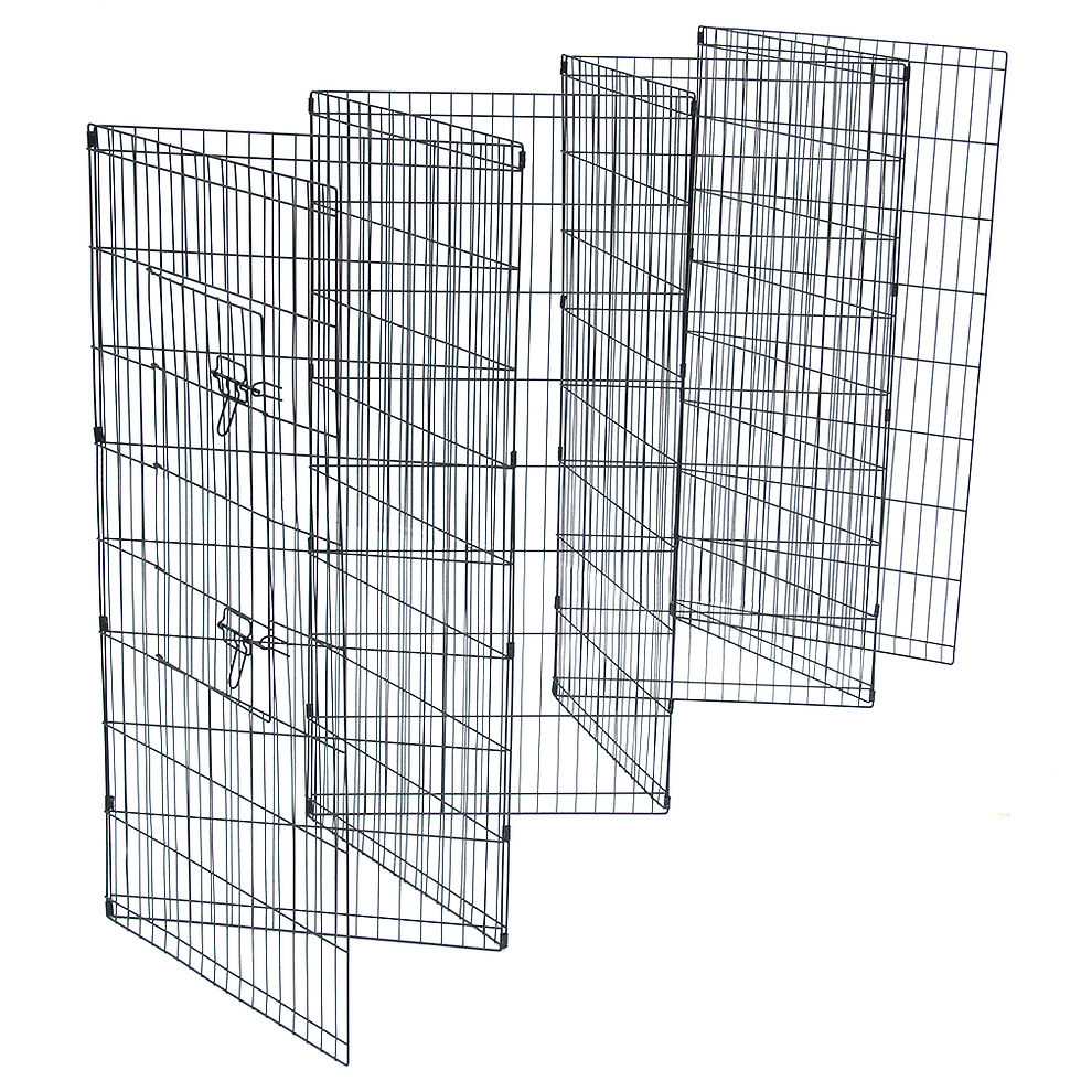 Miniatura: 48" H Wire Fence Black Pet Folding Exercise Yard 8 Panel Metal Play Pen