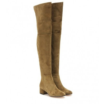 Thumbnail: Suede Over the Knee Thigh High Flat Boots