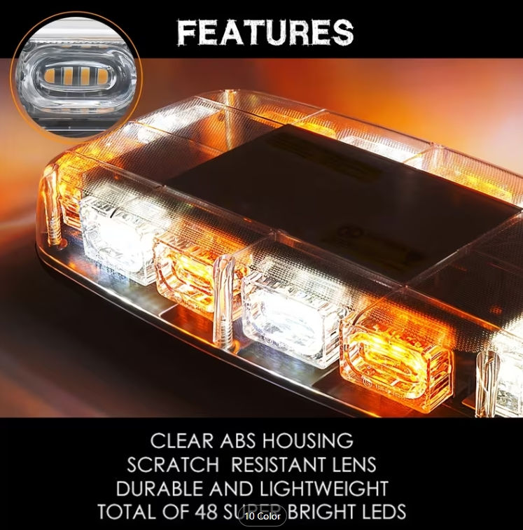 Miniatura: Beacon Light Bar with 48 LEDs, Designed for Snow Plows, Construction Vehicles