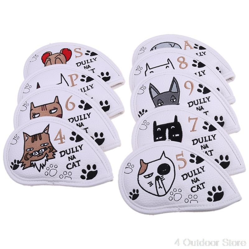 Thumbnail: 9/10/12Pcs Portable PU Golf Club Iron Head Covers Protector Golfs Head Cover