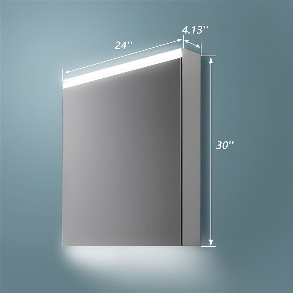 Miniatura: 24" x 30" LED Lighted Bathroom Mirror Cabinet with 3-Layer Storage Shelves