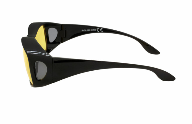 Thumbnail: Black Polycarbonate UV400 Night Driver Fitover Glasses Men