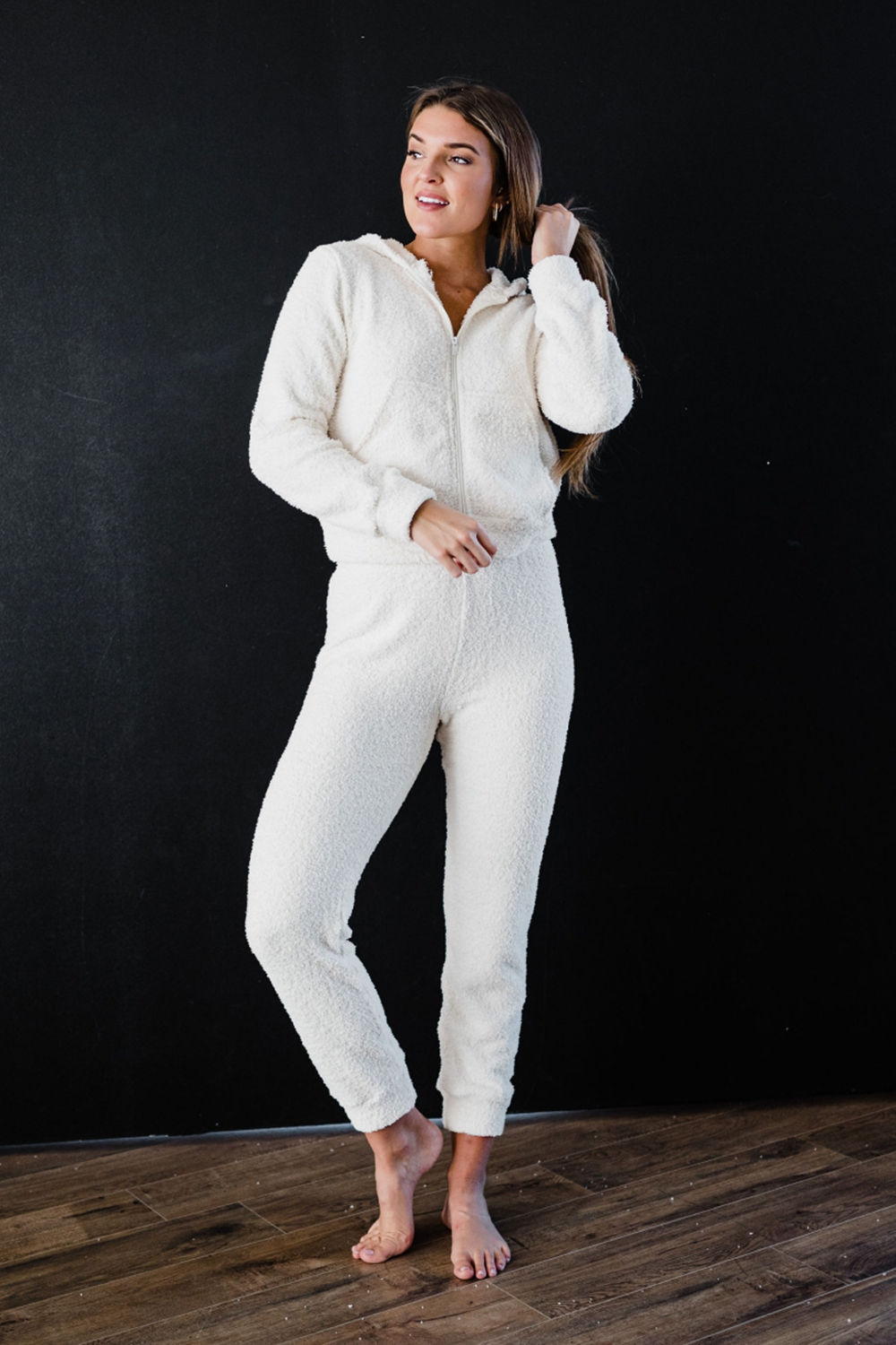 Kimberly C Teddy Full Zip Hoodie and Joggers Set