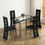 Miniatura: 5 Piece KitchenDining Table Set w/Tempered Glass Dining Table