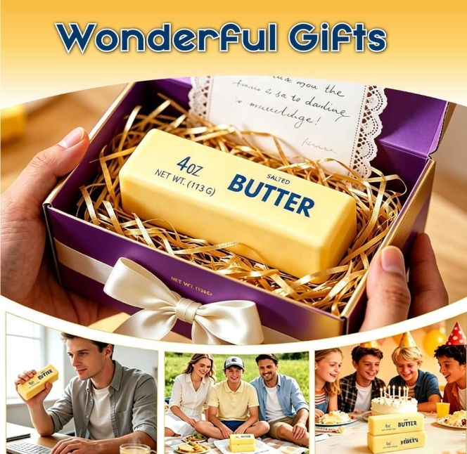 Thumbnail: Slow Rising Stress Butter Squishy Set of 2, Soft Butter Stick Fidget Squeeze Toy
